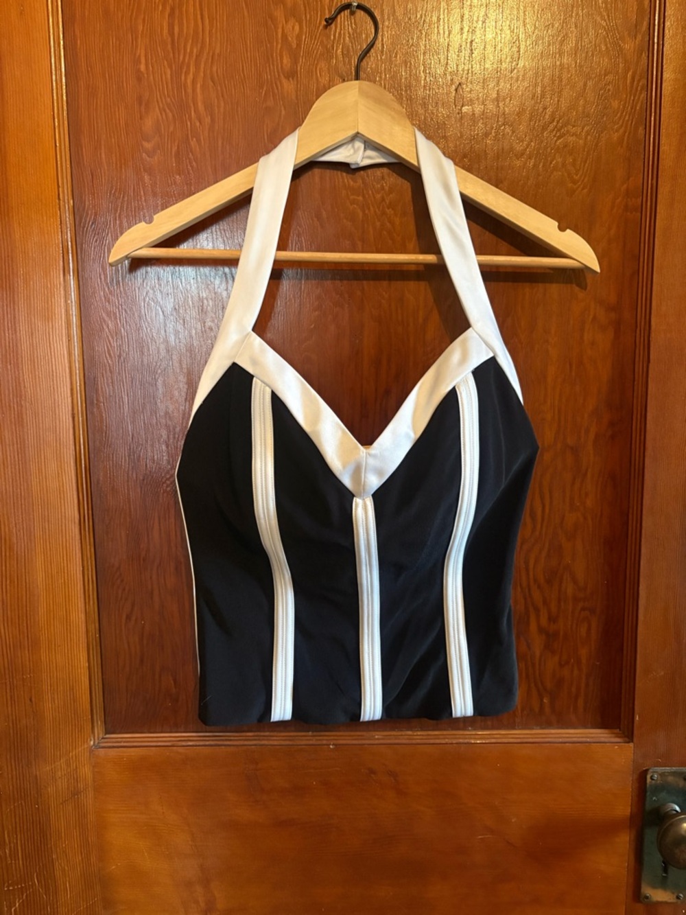 Black and White Halter Tank Top